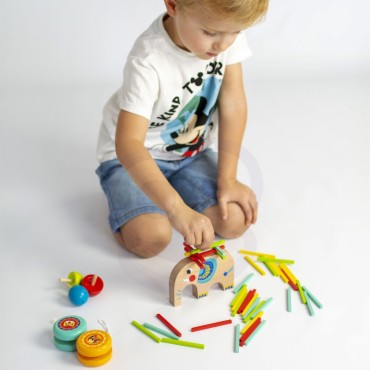 TOOKY TOY Arkadinių žaidimų baikerių rinkinys JoJo Spinning Top Elephant 46 vnt.