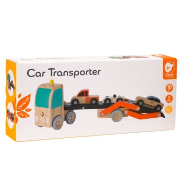 CLASSIC WORLD medinis vilkikas + 3 žaisliniai automobiliai