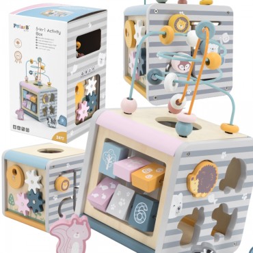 VIGA PolarB Activity Box Medinis lavinantis žaidimų centras 5-in-1 kubas