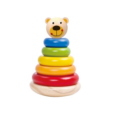 TOOKY TOY medinė meškiuko piramidės dėlionė