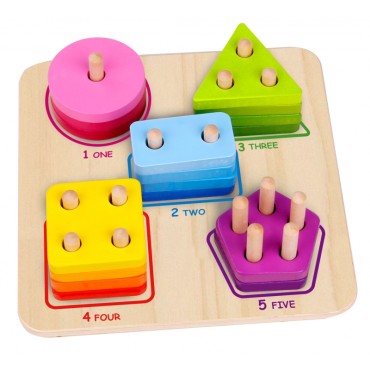 TOOKY TOY Medinis geometrinis rūšiuotojas, mokantis formų skaičiavimo