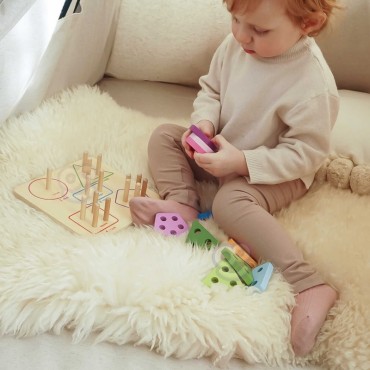 TOOKY TOY Medinis geometrinis rūšiuotojas, mokantis formų skaičiavimo