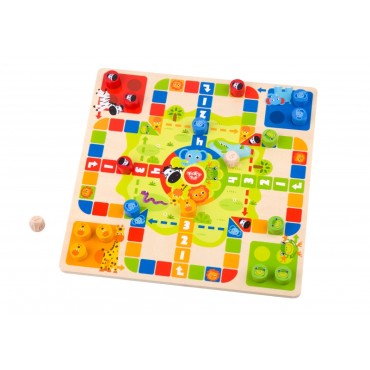 TOOKY TOY Loginiai stalo žaidimai 2in1 Ludo Chinese + Free the Animals