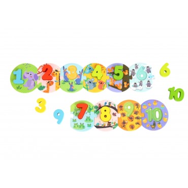 TOOKY TOY Mokomoji dėlionė Montessori dėlionė Mokantis skaičiuoti