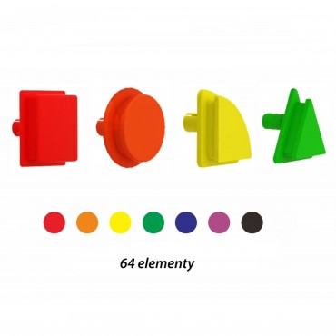 MASTERKIDZ Geometrinių figūrų formos kaiščių rinkinys, 64 vnt., STEM lentoms