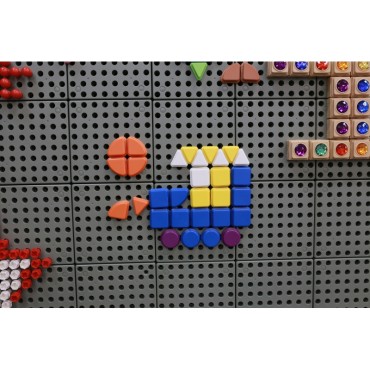 MASTERKIDZ Geometrinių figūrų formos kaiščių rinkinys, 64 vnt., STEM lentoms