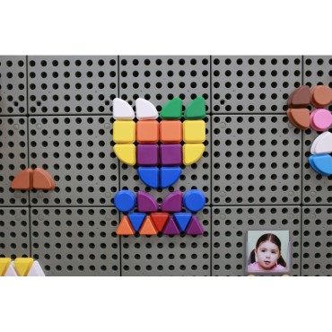 MASTERKIDZ Geometrinių figūrų formos kaiščių rinkinys, 64 vnt., STEM lentoms