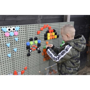 MASTERKIDZ Geometrinių figūrų formos kaiščių rinkinys, 64 vnt., STEM lentoms
