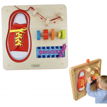 MASTERKIDZ edukacinė lenta – „Manual Dexterity Montessori Lacing“.