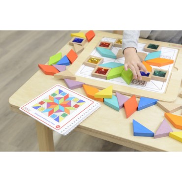 MASTERKIDZ dėlionės mozaikos mokomasi spalvų ir formų Tangram Montessori
