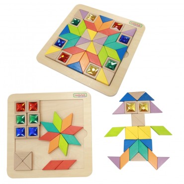 MASTERKIDZ dėlionės mozaikos mokomasi spalvų ir formų Tangram Montessori