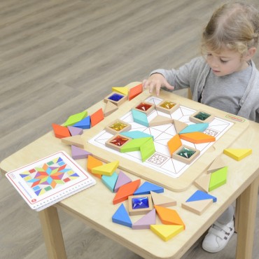 MASTERKIDZ dėlionės mozaikos mokomasi spalvų ir formų Tangram Montessori