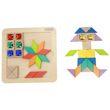 MASTERKIDZ dėlionės mozaikos mokomasi spalvų ir formų Tangram Montessori