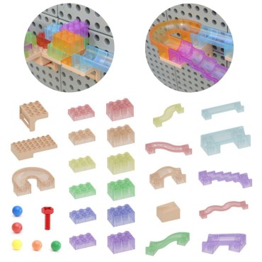 MASTERKIDZ Ball Track statybinis rinkinys STEM Board 120 vnt