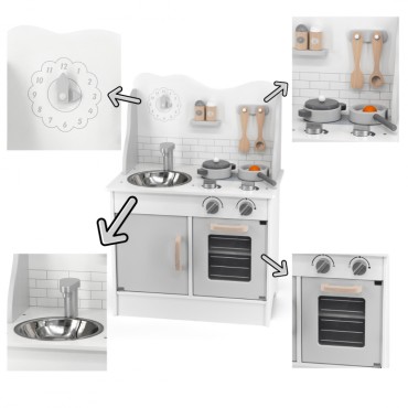 VIGA PolarB medinė virtuvė su Eco Grey priedais