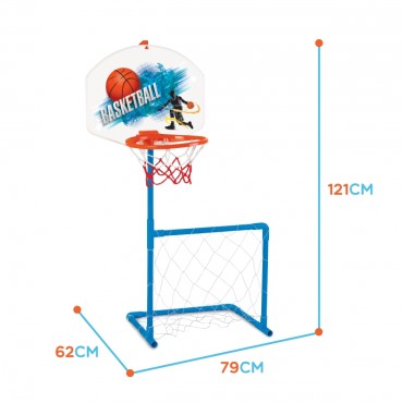 WOOPIE 2in1 rinkinys krepšinio Futbolo įvartis + kamuolys