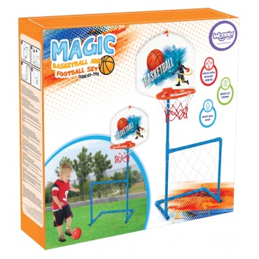 WOOPIE 2in1 rinkinys krepšinio Futbolo įvartis + kamuolys