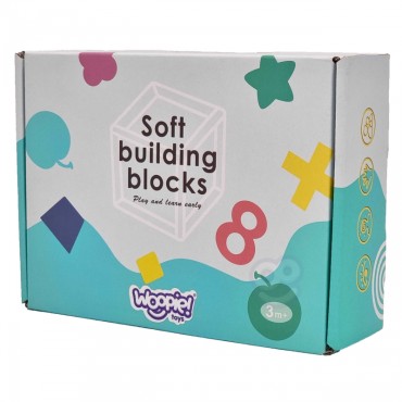 WOOPIE BABY Sensory Blocks Squeeze Puzzle Sound 12 vnt.