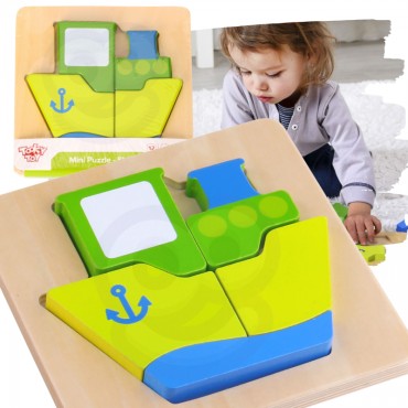 TOOKY TOY dėlionė Montessori dėlionė stori blokai Laivas 6 vnt.