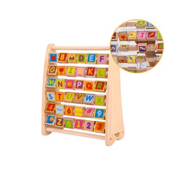 TOOKY TOY Abėcėlės mokymasis Raidžių Skaičiai Žodžiai ABACUS